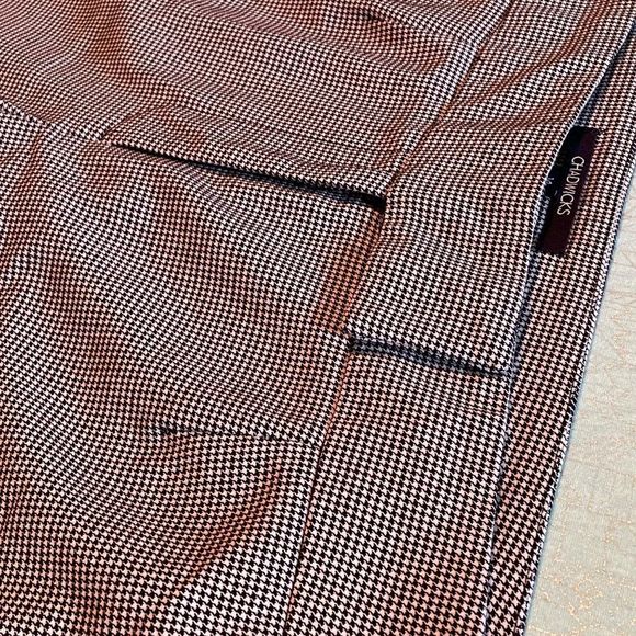 Chadwick’s size 14 pants flare legs with cuff black & white small Houndstooth - Picture 6 of 14